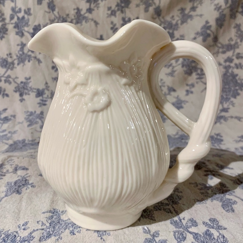 Two’s Company Ceramic Cream 6” Pitcher Creamer Floral